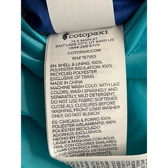 NWT COTOPAXI Kids S Teca Calido Zip Vest Reversible Sleepover Green Blue Orange - Picture 10 of 10